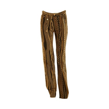 Roberto Cavalli Black Chain Print Pants