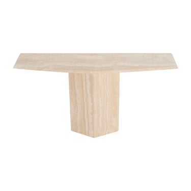 Console Table in Italian Travertine Marble 1970s