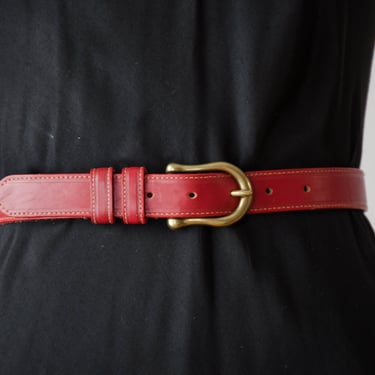 red leather belt | 80s 90s vintage Cipriani oil tanned harness leather dark academia belt 