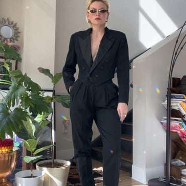 VTG 90s Contempo Casuals Black Tuxedo Suit Set 