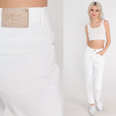 Vintage White Jeans 90s Moda Intl Tapered Jeans Mom Jeans Slim Fit Jeans Denim Pants 1990s Jeans The London Jean Small 27 