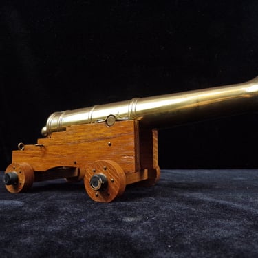 cj/ Old Brass Miniature/Model Wheeled Signal Cannon