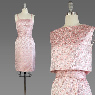 1960s Dress / 1960s Party Dress / 1960s Cocktail Dress / Pink Party Dress / Size Small 