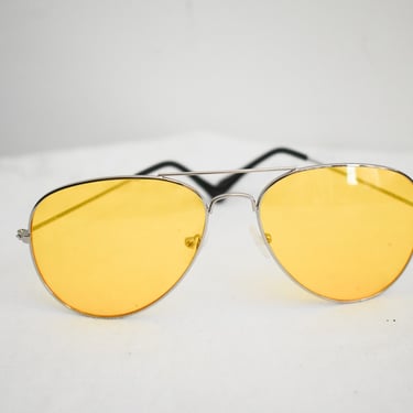 1980s Yellow Aviator Sunglasses 