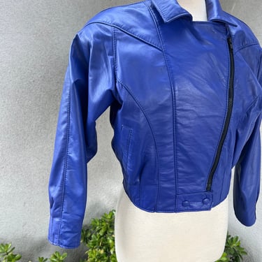 Vintage El Toro Leather Bomber teal blue jacket Size medium Pockets 
