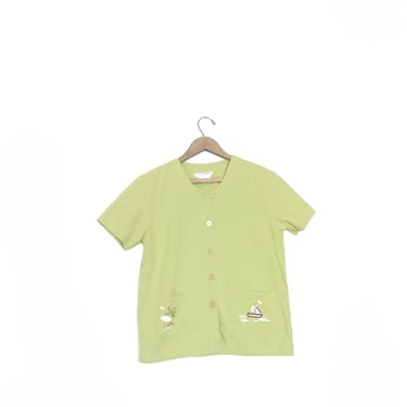 Lime Green 90s Island Shirt 