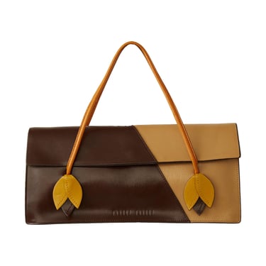 Miu Miu Brown Leather Leaf Shoulder Bag