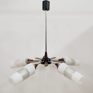 Mid-century Modern Chandelier | Ceiling Lamp | FIVE Arm Chandelier | Yugoslavia | 60s | 