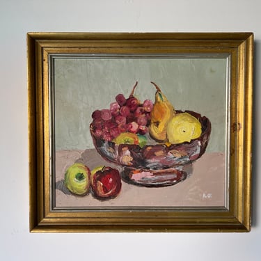 1950's Vintage Still Life Oil Painting , Signed 