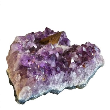 Stunning Purple Amethyst Crystal Calcite Hematite Spike Slab Natural Specimen 