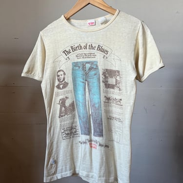 Small, Vintage 1970s Levis Birth of the Blues T-shirt, 501, F 