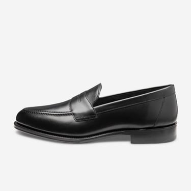 LOAKE 1880 HORNBEAM LEATHER LOAFERS CARBON BLACK