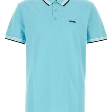 Boss Men Light Blue Piquet Polo Shirt