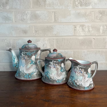 Rare Vintage Moriage Dragonware Tea Set | Made in Japan | Exquisite Hand-Painted Design 