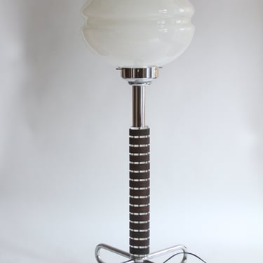 Futurist Chrome & Glass Globe Floor Lamp