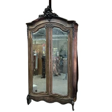 Antique Armoire, Louis XV Style, Mirrored Double Doors, Bedroom, 1800s, 19th C!!
