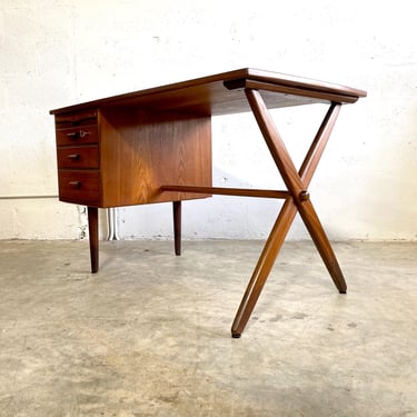 Danish Mid Century Modern Teak Desk 