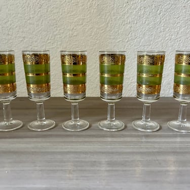 Vintage Culver Starlyte Green Glass & 22k Gold Gilded | Pink Flamingo  Vintage - Miami, FL | ATTIC