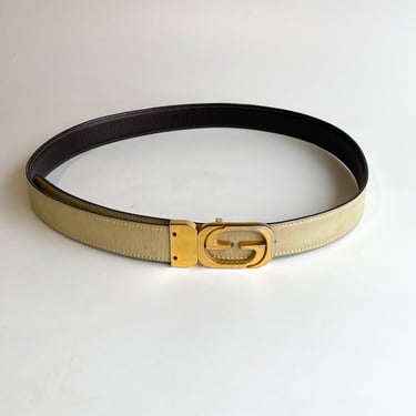 Sage Green Gucci Reversible Leather Belt, sz. Medium