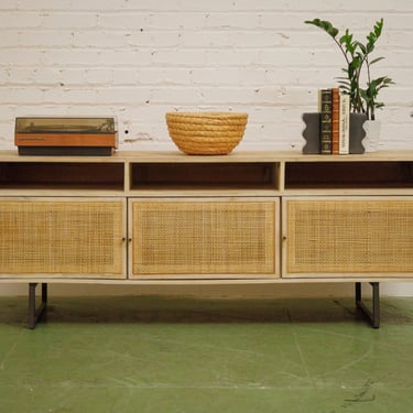 Blonde Rattan Credenza