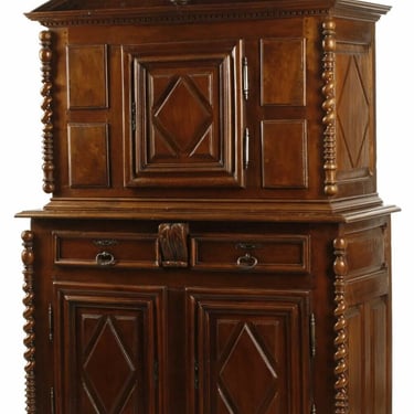 Antique Cabinet, French Provincial, Dark Wood, 89&quot;H, 17th / 18th century , 1700s