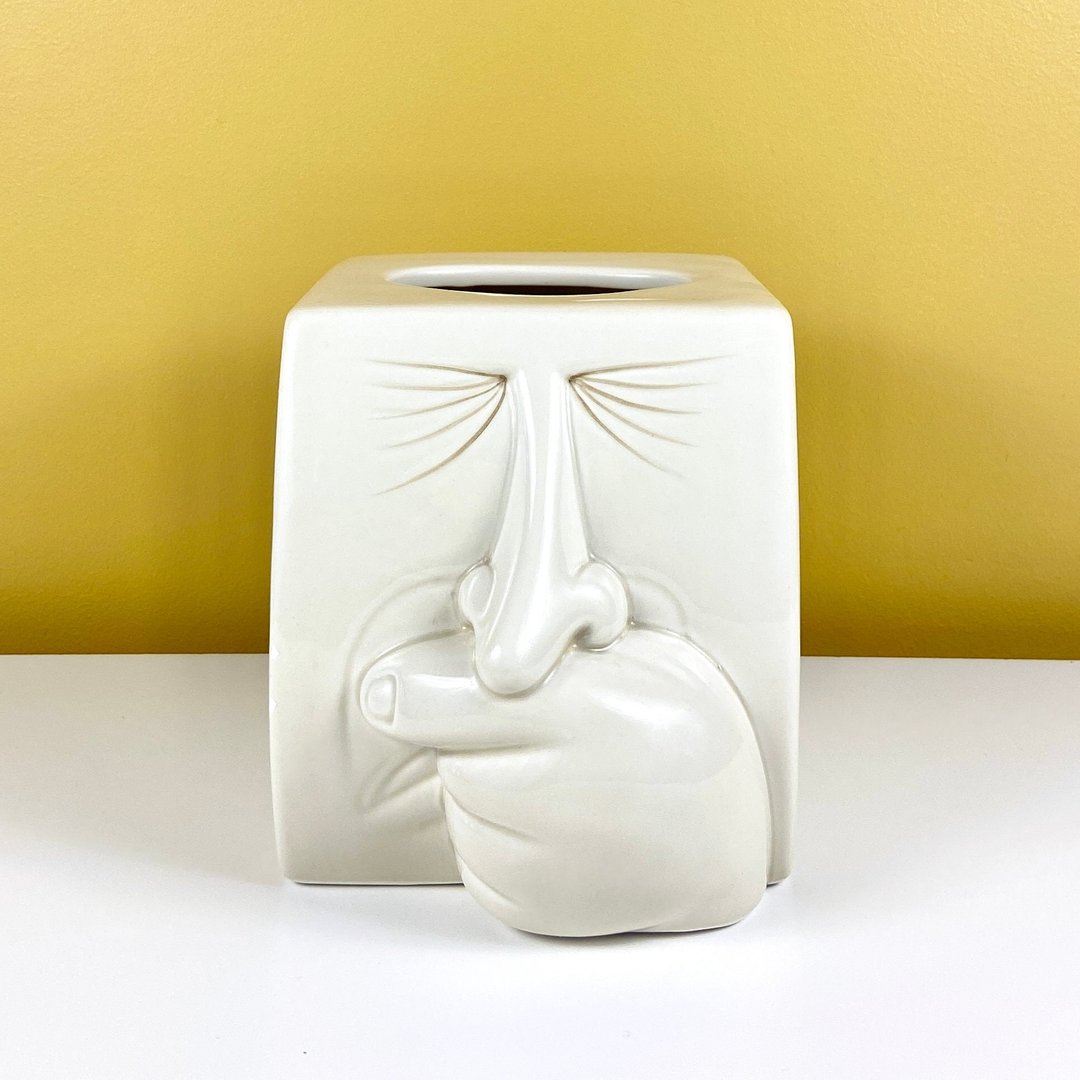 Fitz & Floyd Sneezing Face Tissue Cover Barela Vintage New York, NY