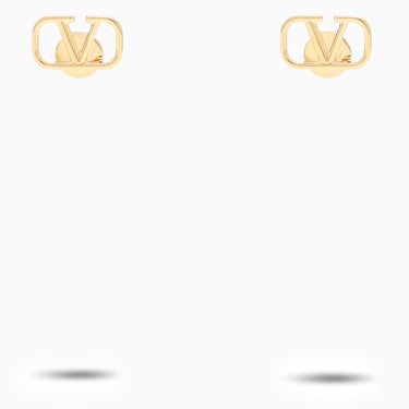 Valentino Garavani Gold Vlogo Signature Lobe Earrings Women