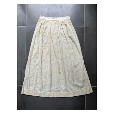 Antique 1910s 20s Petticoat Underskirt Off-White Woven Cotton Slip Size XXS 