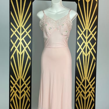 pale pink slip, 1950s lingerie, vintage slip, size x-small, embroidered slip, vintage lingerie, mrs maisel style, pin up, rockabilly, summer 