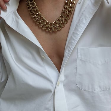 Vintage Heavy Gold Double Chain Necklace