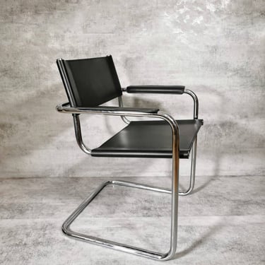 1 of 10 Black Model MG5 Centro Studi desk chair by Mart Stam & Marcel Breuer  1980s 