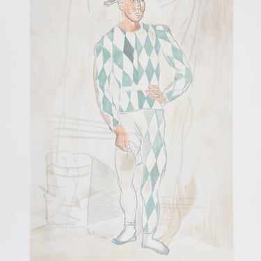 Arlequin en Pied by Pablo Picasso, Marina Picasso Estate Lithograph Poster 