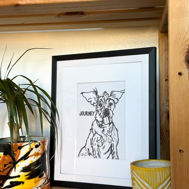 Picture Framed Pet Portraits - Line Drawing