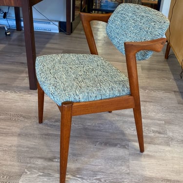 Single Restored Kai Kristiansen Model 42 Desk Chair in Teal Tweed