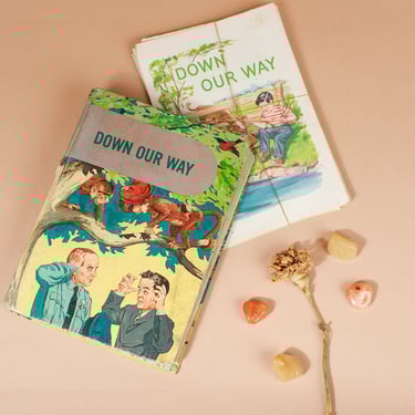 Vintage Reclaimed Repurposed Handbound Book Watercolor Sketchbook - Down Our Way 