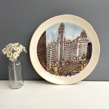 Franklin McMahon Chicago plate - The Wrigley Building on Michigan Ave - 1973 vintage 