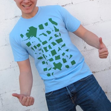 United States T-Shirt. Geography Gift. Cartography T-Shirt. US Travel Gift. States US. Student Gift. Map T-Shirt. Nerdy. Screen printed Tee. 