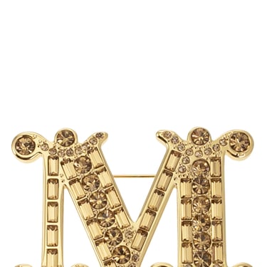 Maxmara Women Bath2 - Monogram Brooch With Crystals