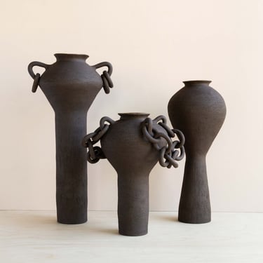 Ruby Bell: Ceramic Pedestal Vases