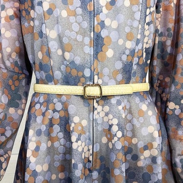 Vintage Cream Skinny Snakeskin Belt Gold Metal Buckle Small USA Made 1980s 80s 