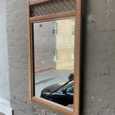 Vintage Rattan Wrapped Mirror