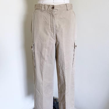 Vintage 90's Cotton Trousers, Cargo Pants, Cropped Length, 28