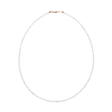 Tiny Beaded Herkimer Diamond Quartz Necklace — Charm + Chain Trunk Show