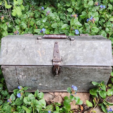 Antique Metal Toolbox~Tool Storage Box~Gifts for Him 