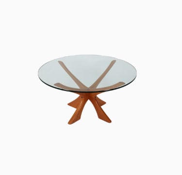 Danish Modern Teak & Glass Round Coffee Table