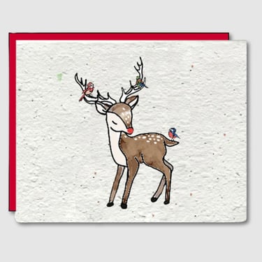 rudolph christmas: eco-friendly seed paper plant-able card