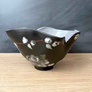 Nadeige Choplet bowl - vintage fine artisan 1990s pottery 
