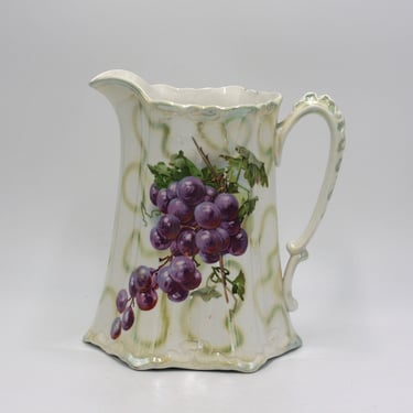vintage Wellsville porcelain pitcher with grapes 
