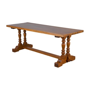 Country French Provincial Style Oak Farmhouse Trestle Dining Table 