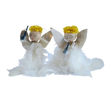 Mid-Century Modern Feather Angels made in Japan, Package Ties or Decorations 